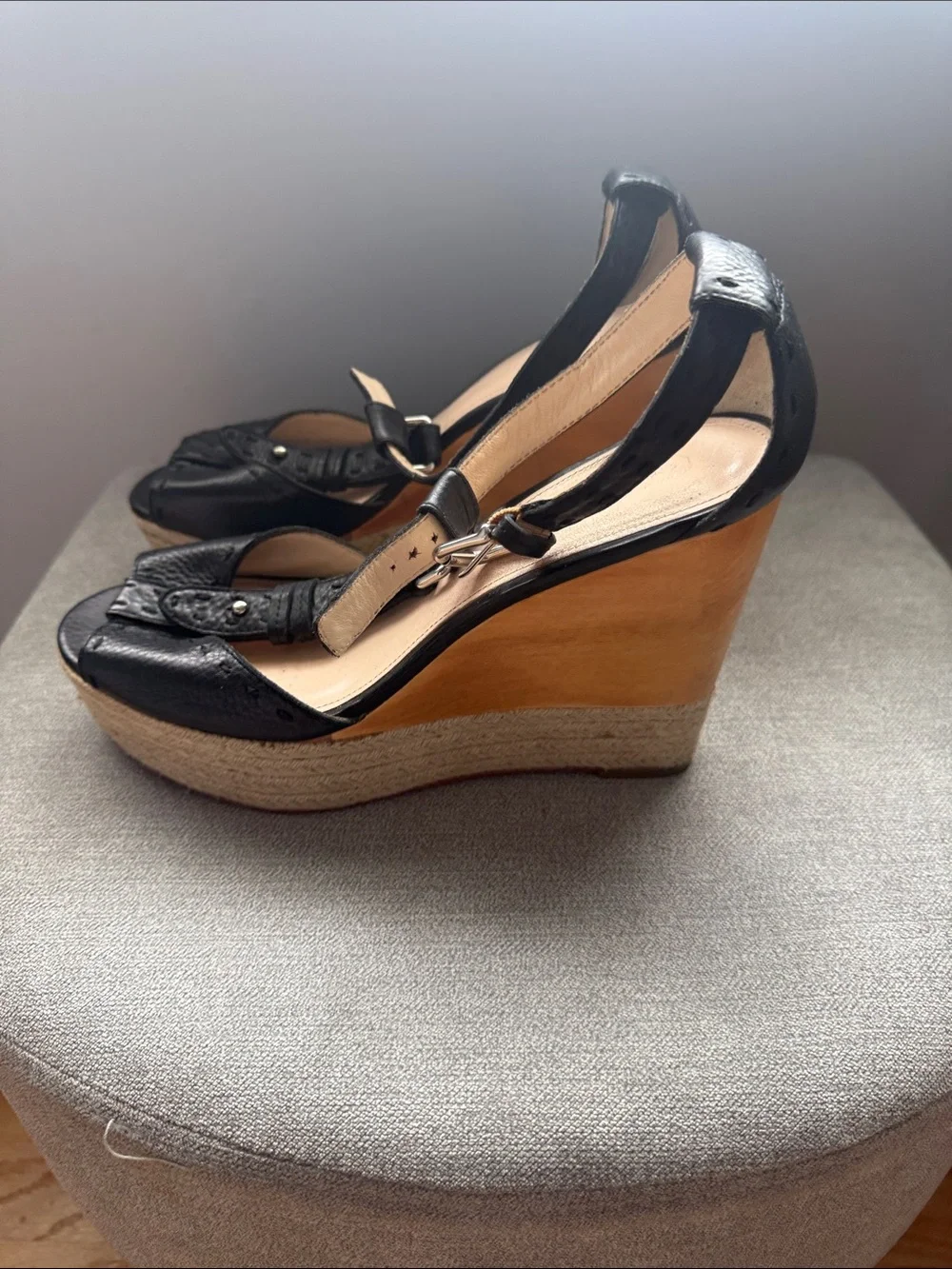 Coach leather wedge